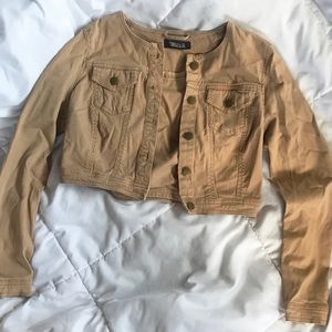 Cropped Khaki Jacket by Forever 21